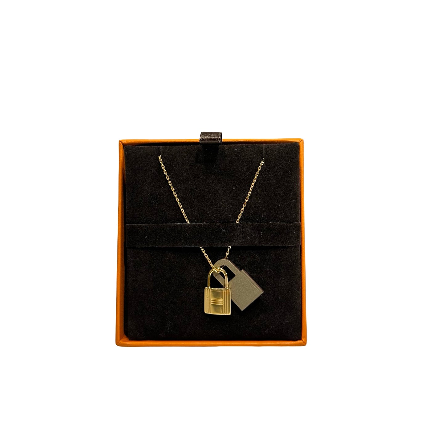 Unused HERMÈS Neeklace Etoupe (18) GHW