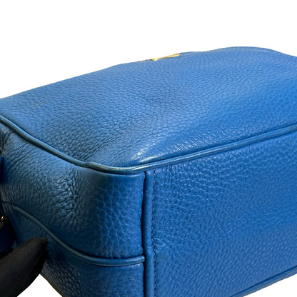 Used PRADA Vitello Phenix Leather Vittelo Phenix Camera Bag Camera Bag Blue