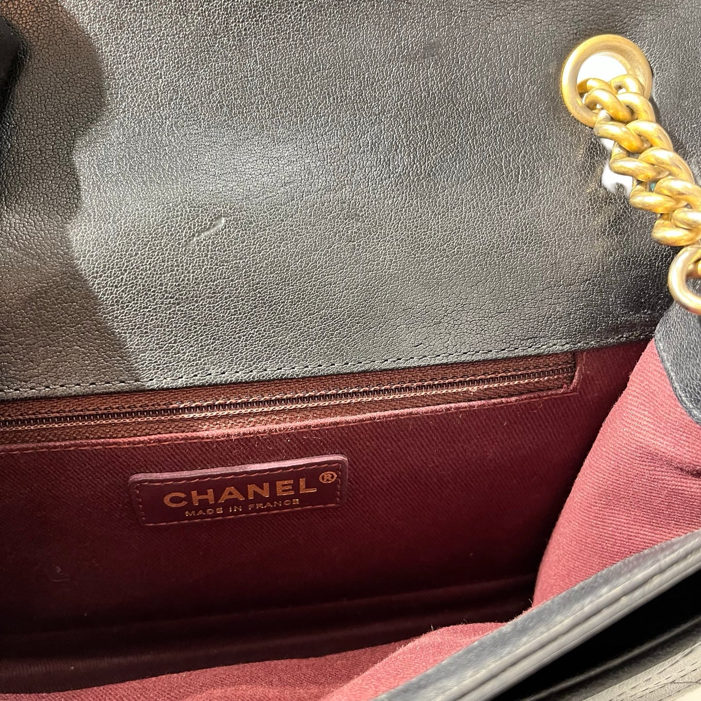 Used CHANEL Calfskin Leather Cross Body Cross Body Bag Black