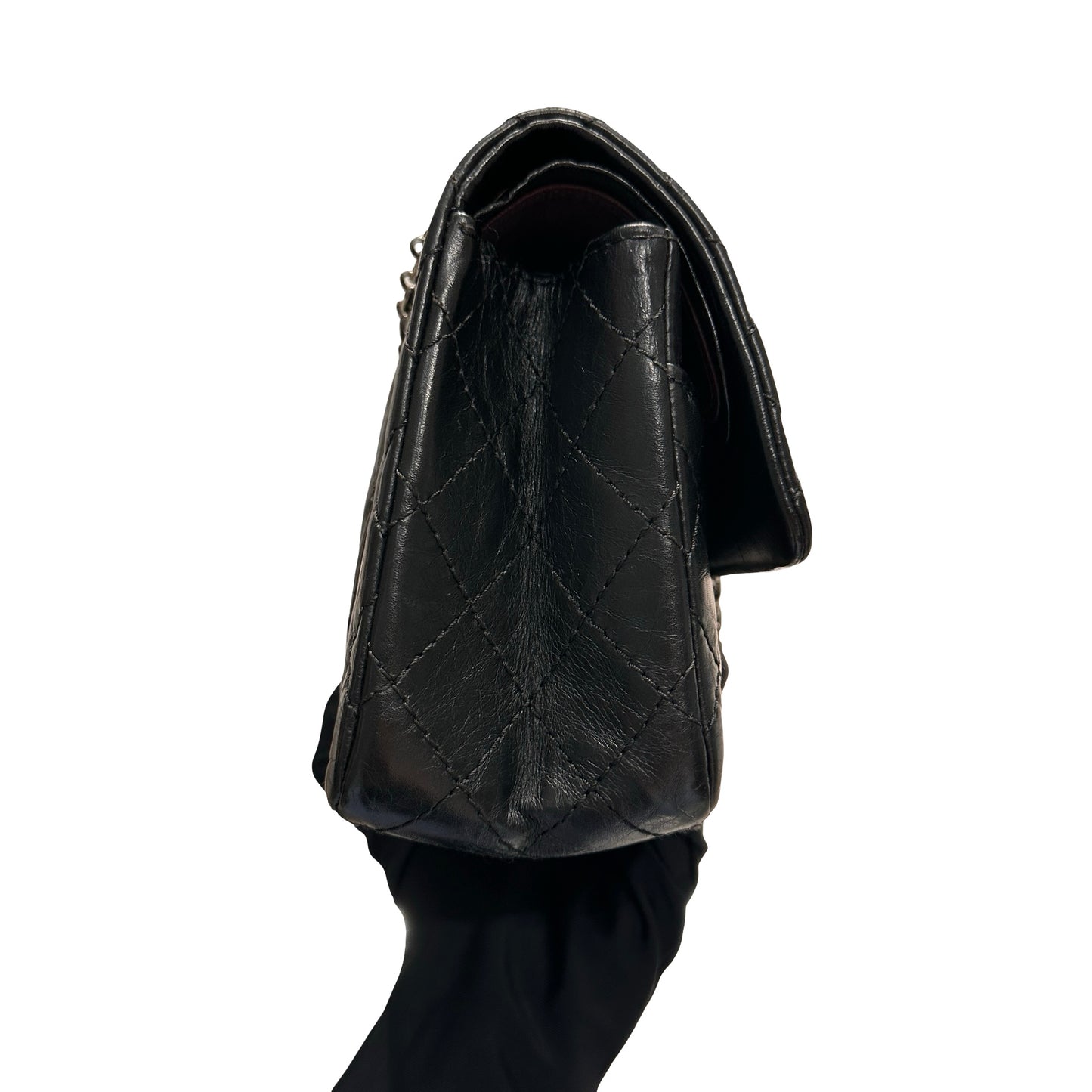 Used CHANEL 2.55 Shoulder Bag Black PHW