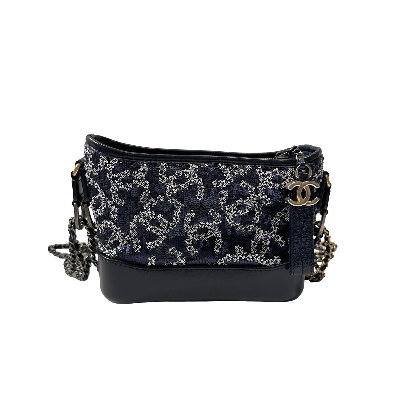CHANEL Sequins Calfskin Leather Gabrielle small Cross Body Bag