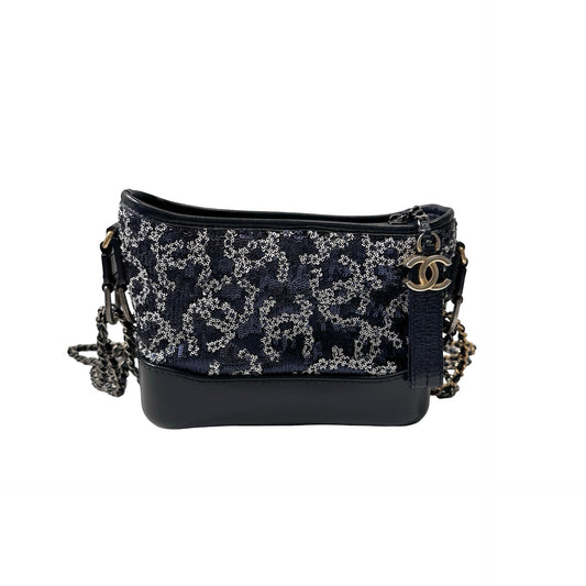 CHANEL Sequins Calfskin Leather Gabrielle small Cross Body Bag