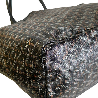 Used GOYARD Goyardine Saint Louis Tote Bag Black GHW