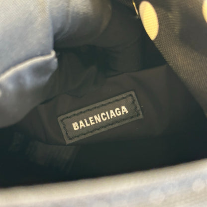 Used BALENCIAGA Polka Dot Wheel Drawstring Bucket Bag Bucket Bag Black White