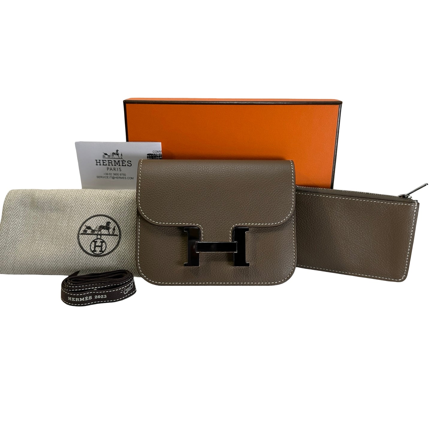 Used HERMES Epsom Constance Slim Wallet Etoupe