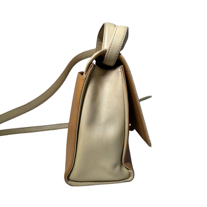 Used LOEWE Lambskin Leather Vintage Shoulder Shoulder Bag Beige Yellow