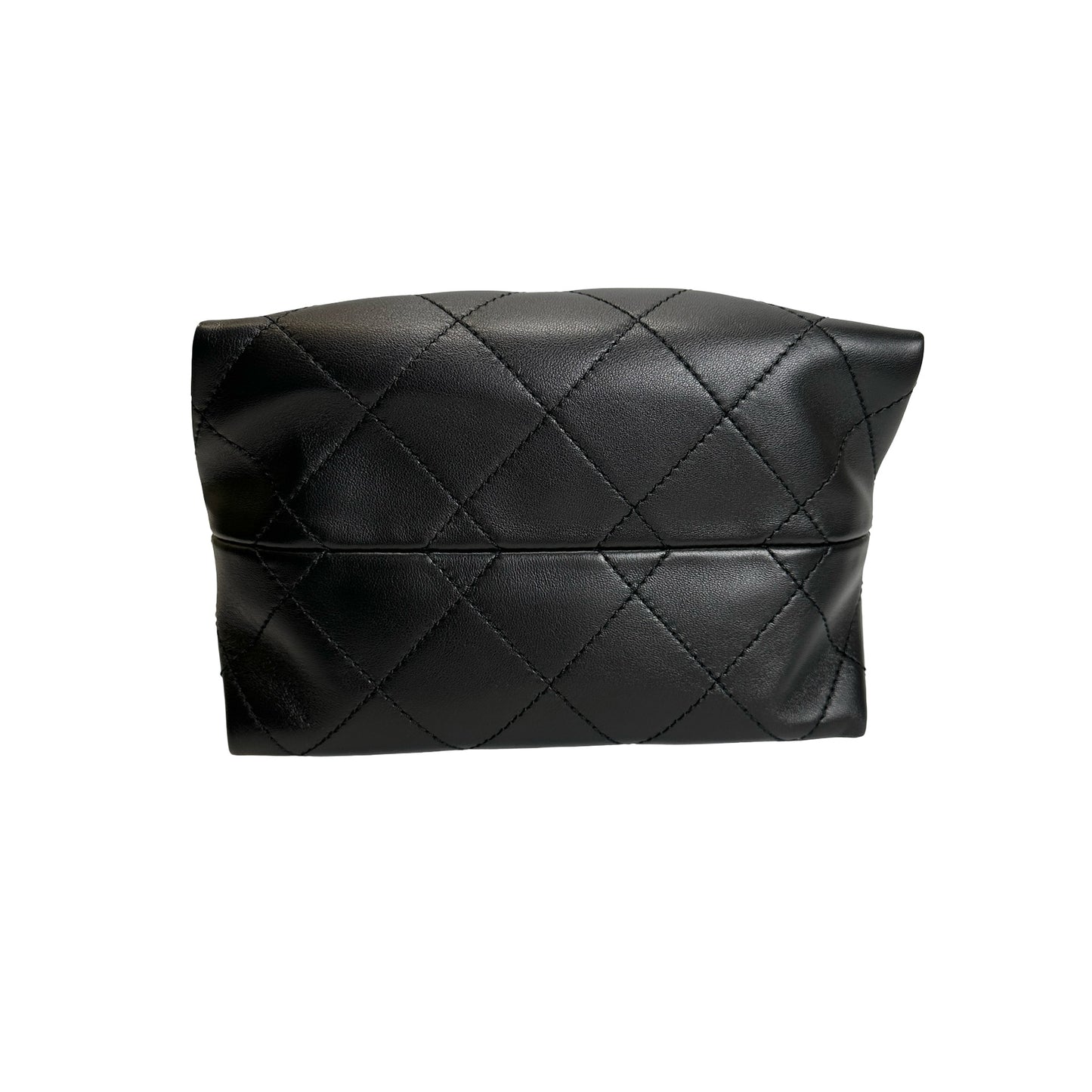 Brand New CHANEL Quilted Leather Gabrielle Hobo Bucket Bag Black Gold