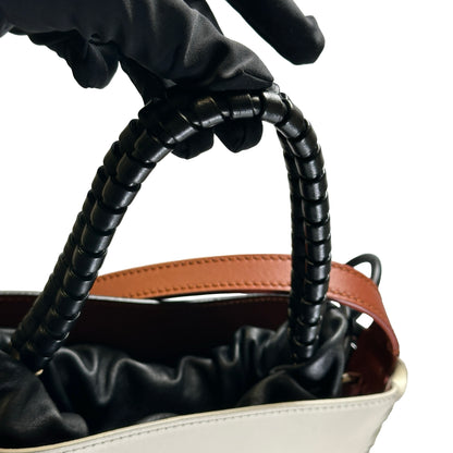 Used CHLOE Leather Gate Bucket Bag Bucket Bag White Brown Black