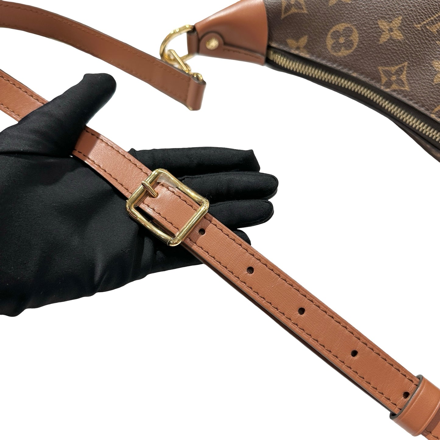 Used Louis Vuitton Monogram Canvas Loop Hobo Bag Brown GHW