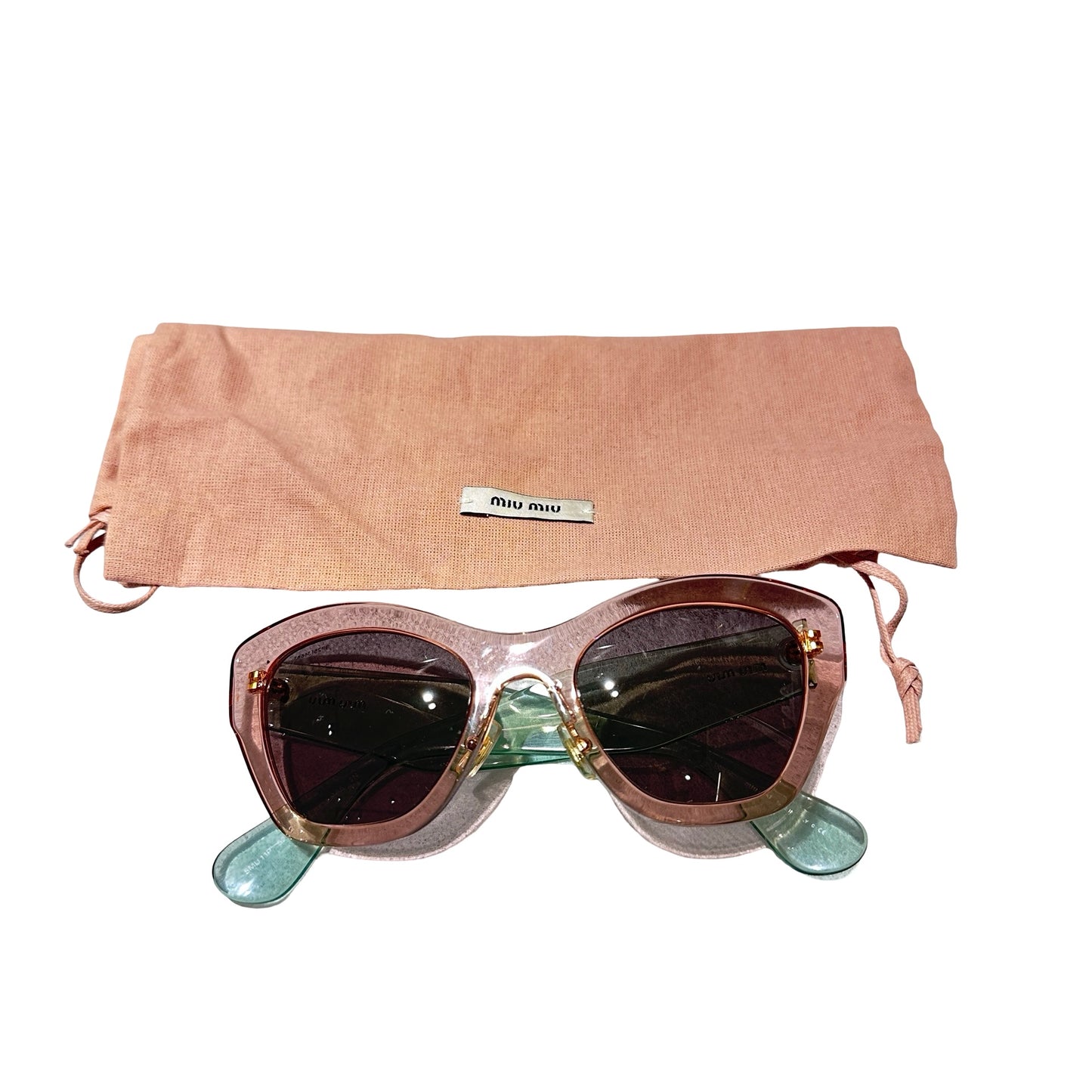 Used MIU MIU Sunglasses Pink Green