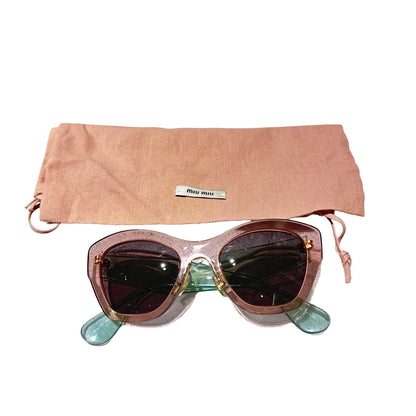 Used MIU MIU Sunglasses Pink Green