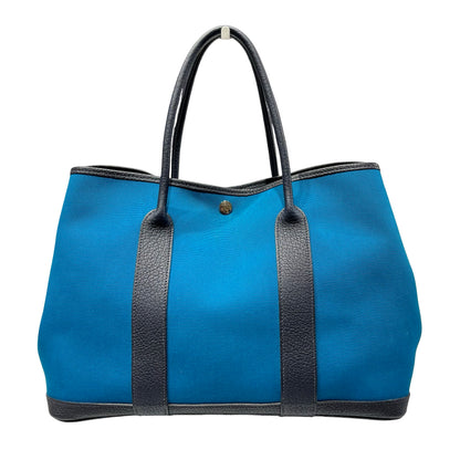 Used HERMÈS Canvas Leather GP36 Tote Bag Green PHW