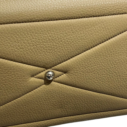 Used HERMES Leather Victoria Handbag Beige PHW