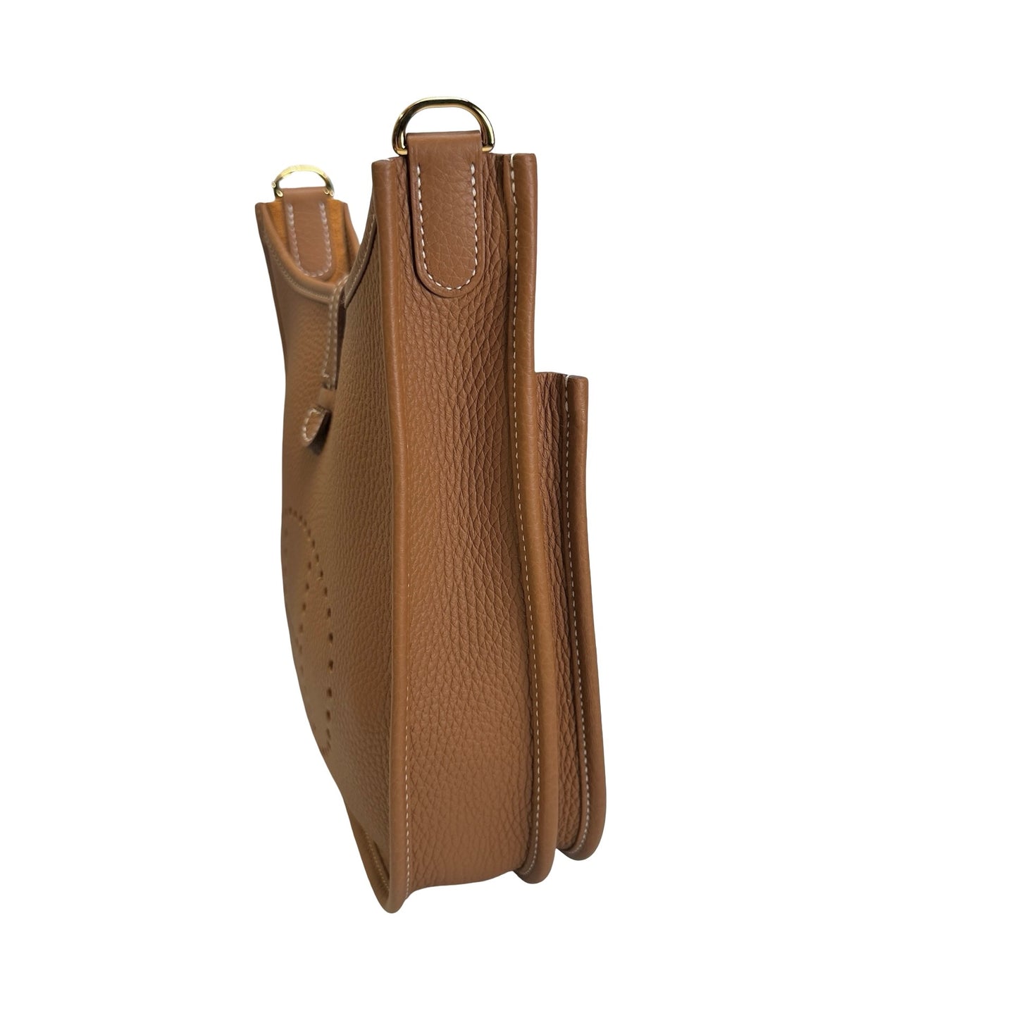 Used HERMES Clemence Evelyne Shoulder Bag Gold