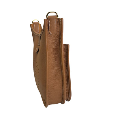 Used HERMES Clemence Evelyne Shoulder Bag Gold