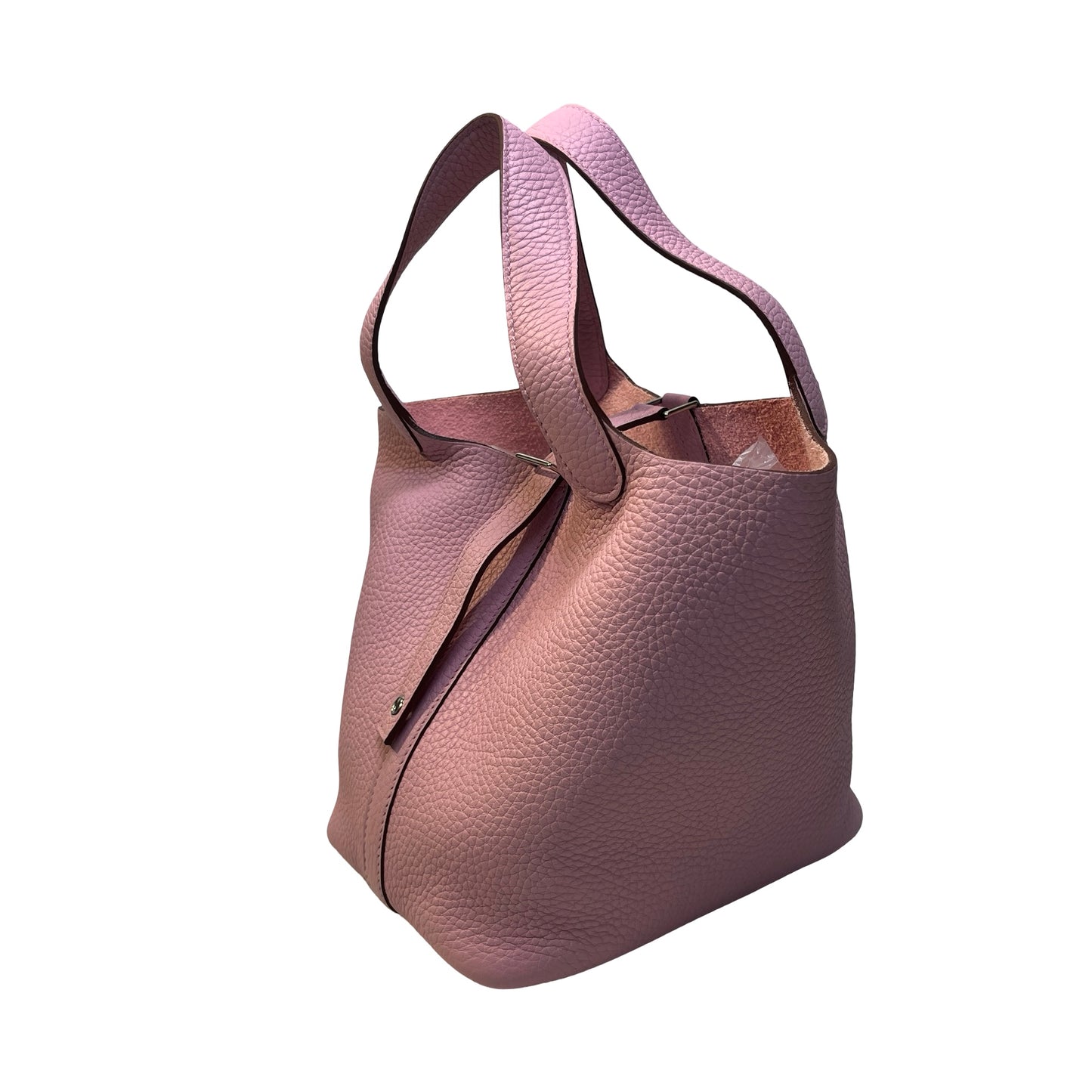 Used HERMES Leather Picotin Bucket Bag Pink