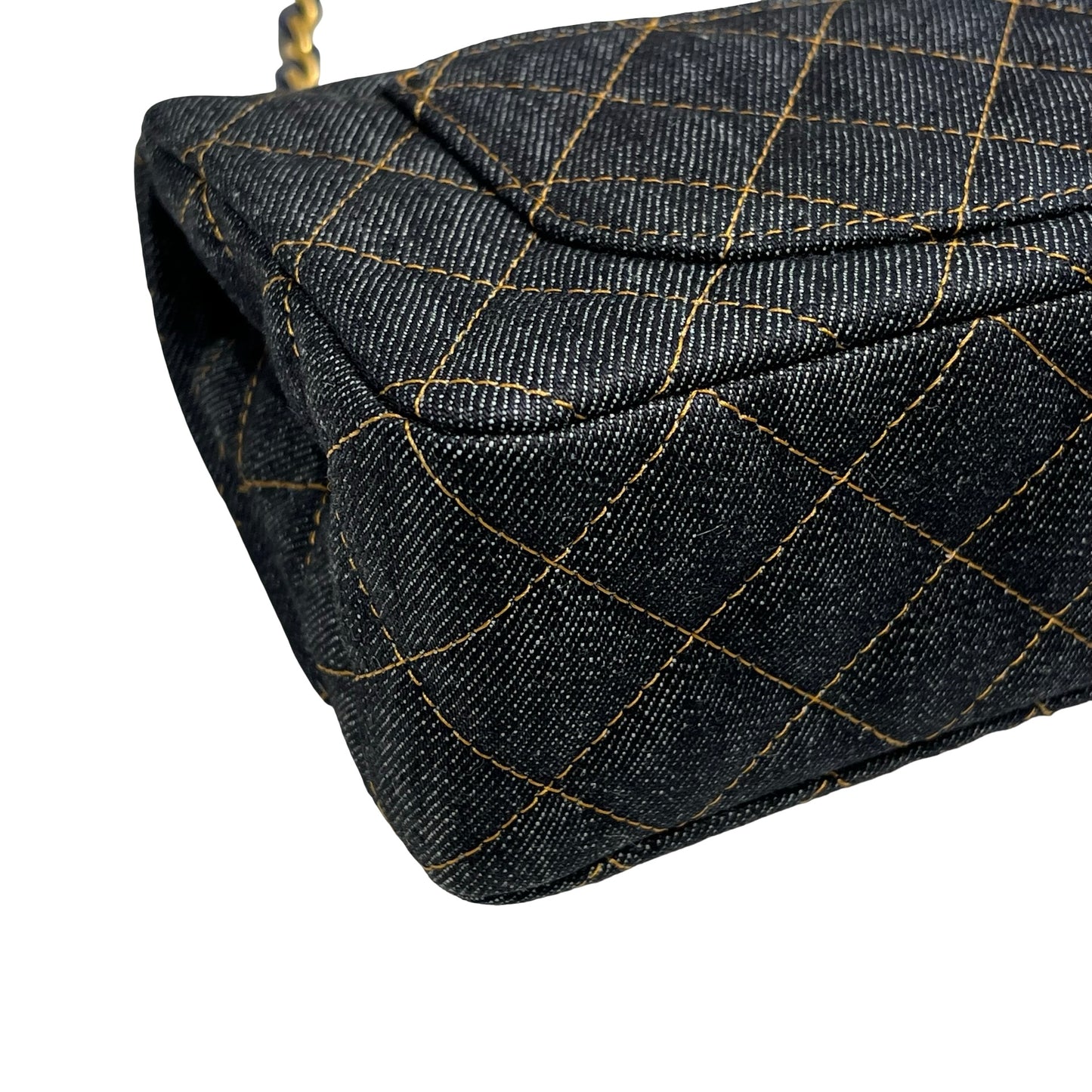 Unused Chanel Denim 20 Mini Flap Shoulder Bag Navy Blue GHW