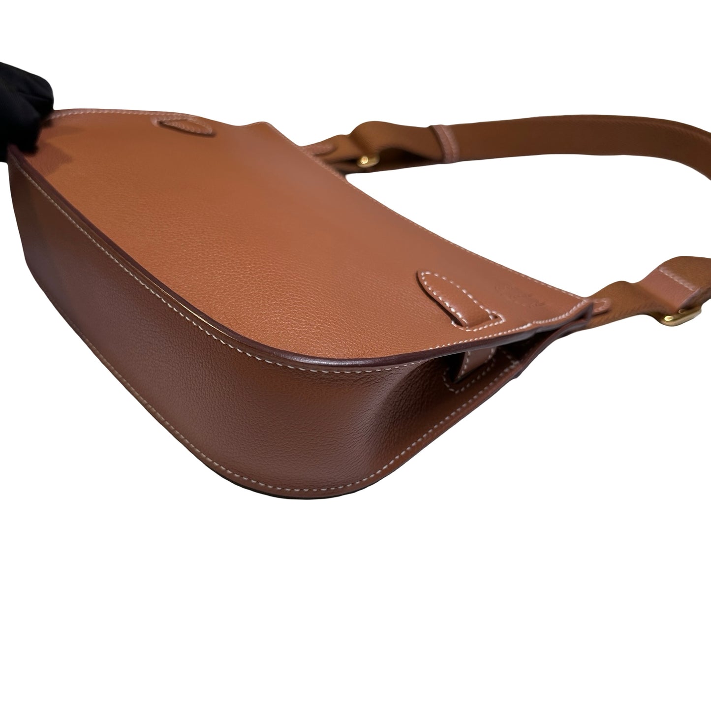 Used HERMÈS Leather MiniJypsiere Cross Body Bag GHW Brown