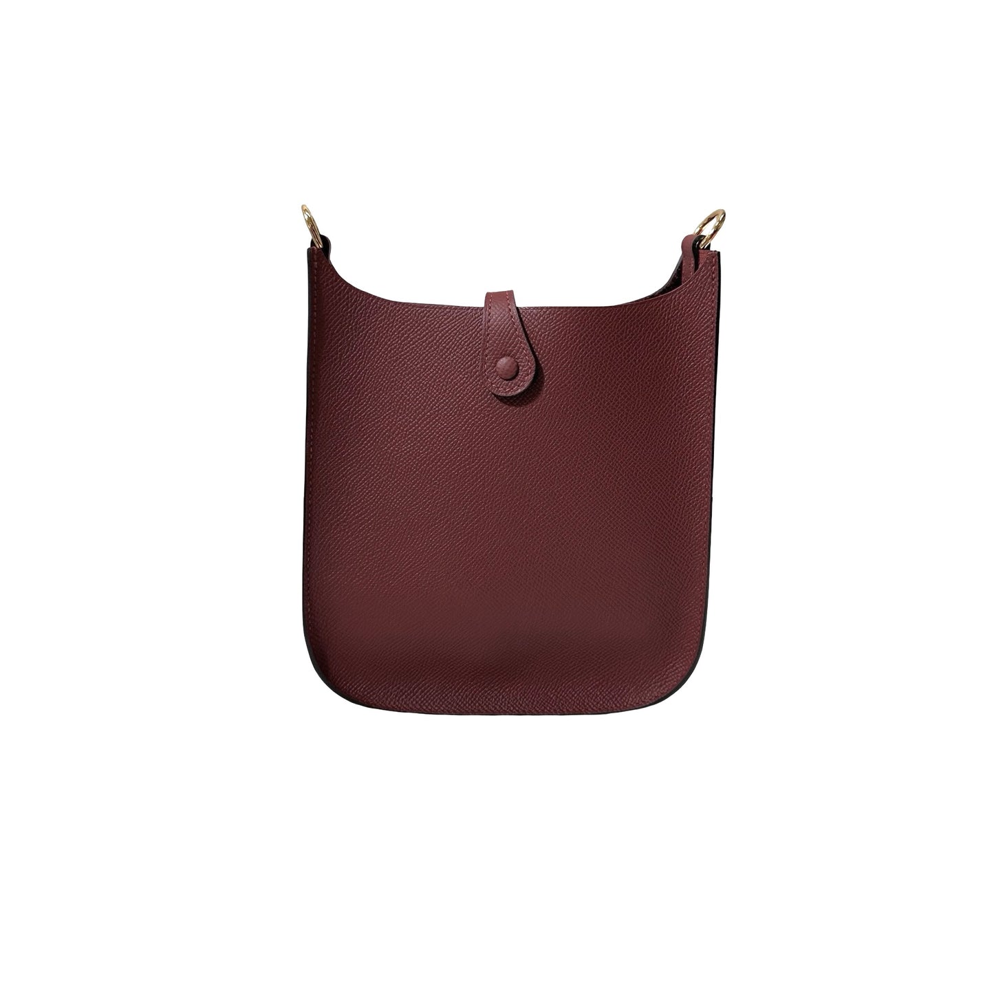 Used Hermès Epsom leather Mini Evelyne Cross Body Bag Red GHW