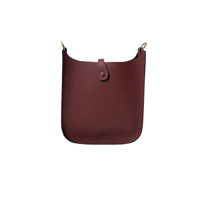 Used Hermès Epsom leather Mini Evelyne Cross Body Bag Red GHW