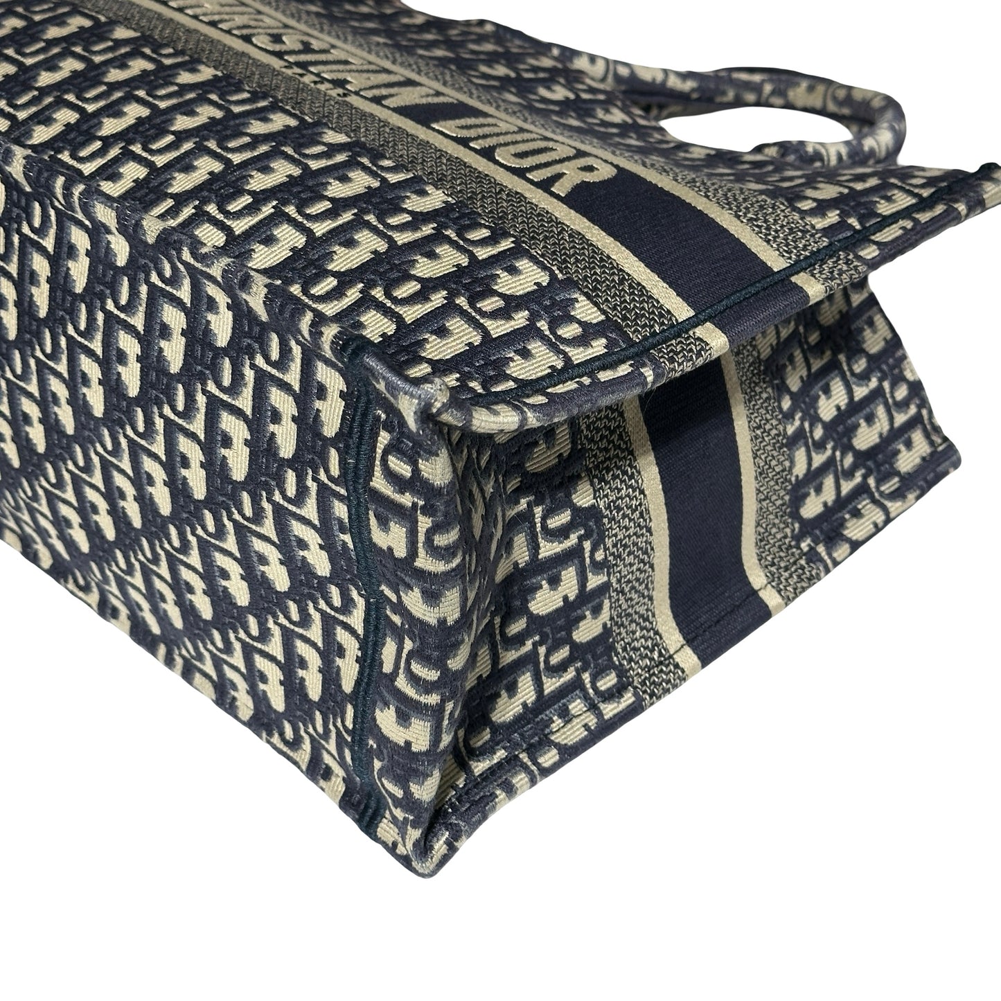Used DIOR Canvas Used Dior Canvas Book Tote Tote Navy Blue Tote Bag Navy Blue