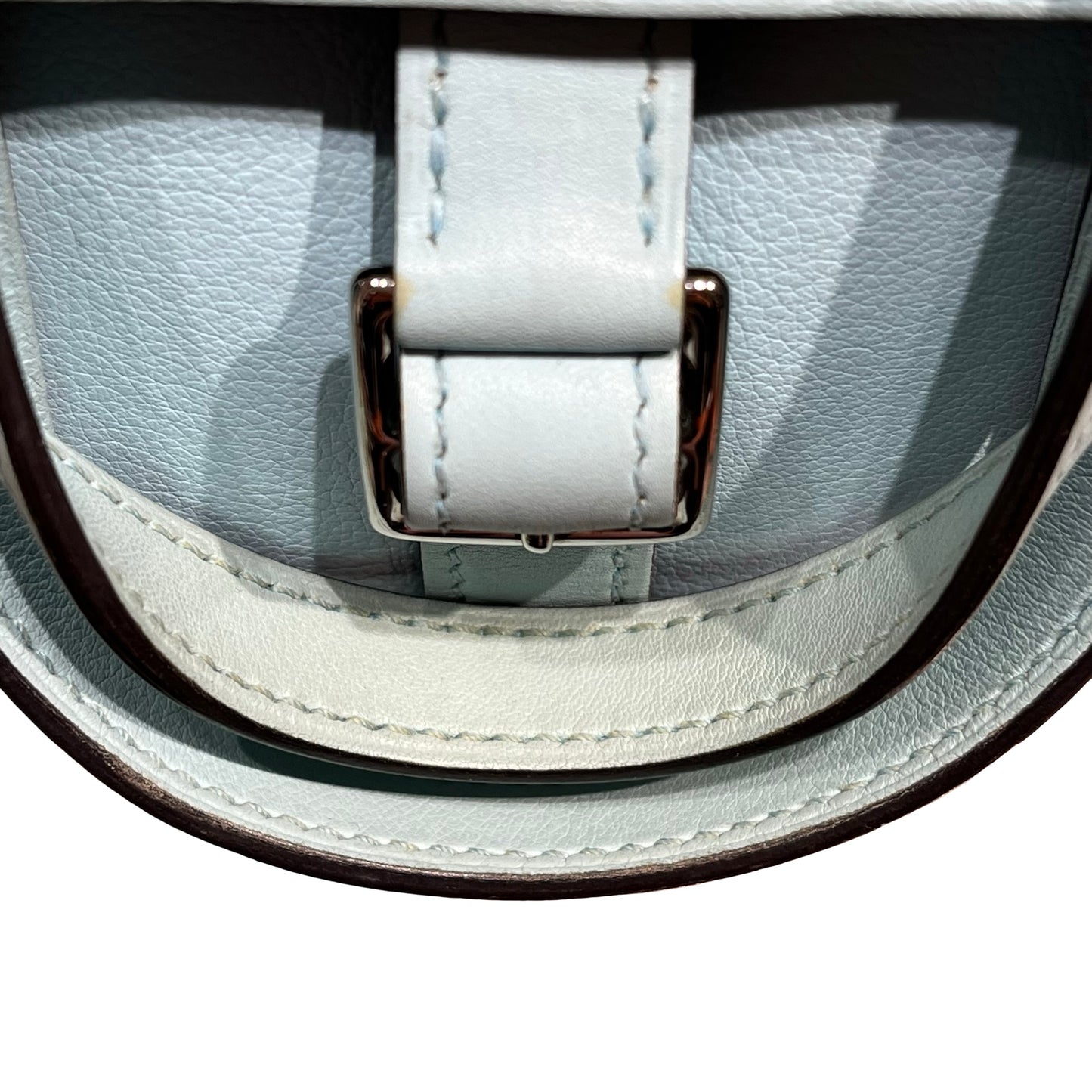 Used HERMÈS Mini Halzan Shoulder Bag Light Blue PHW