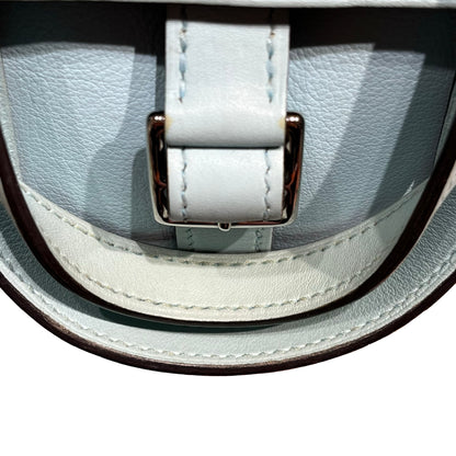 Used HERMÈS Mini Halzan Shoulder Bag Light Blue PHW