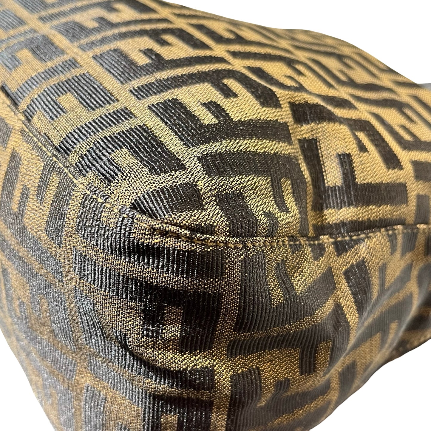 Fendi Canvas Hobo Bag Brown GHW