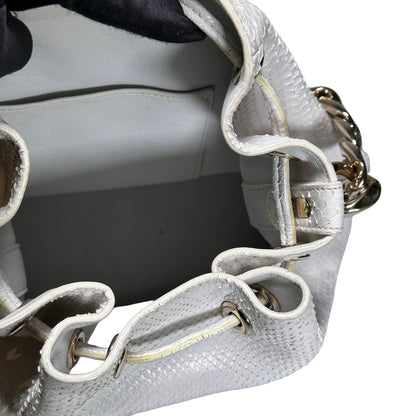 Used CHRISTIAN DIOR Python Bucket Bag Bucket Bag White GHW
