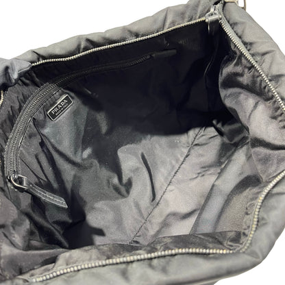 Used Prada Nylon Cross Body Bag Black PHW
