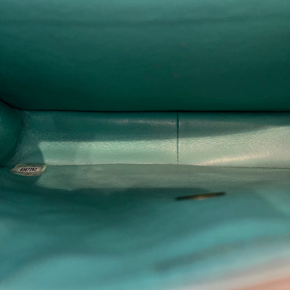 Used CHANEL Vintage flag Flat bag Green GHW