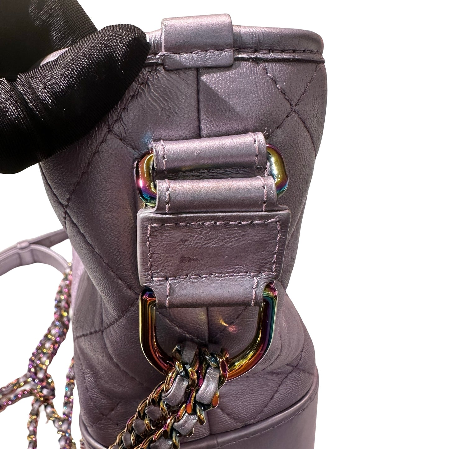 Used CHANEL Gabrielle Shoulder Bag Light purple Rainble HW