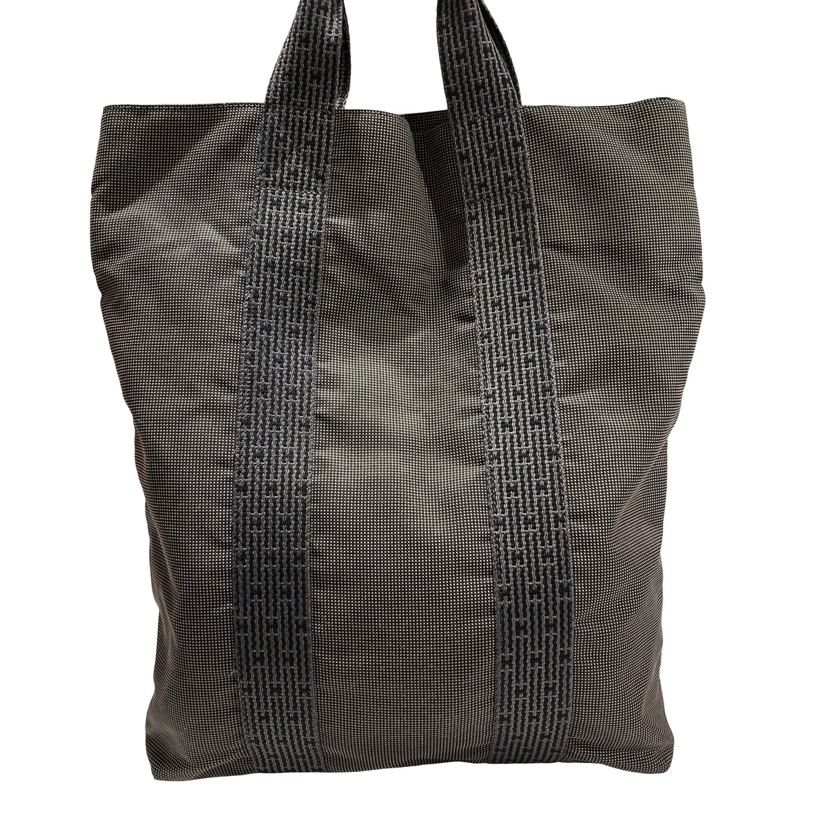 Used HERMES Canvas Herline Tote Tote Bag Grey