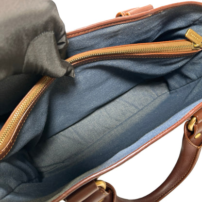 Used CELINE Canvas Vintage Handbag Blue Brown