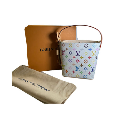 LOUIS VUITTON Monogram Multicolor All in BB Bucket Bag White Multicolor