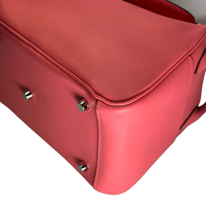 Used HERMES Clemence Lindy 26 Handbag Pink PHW