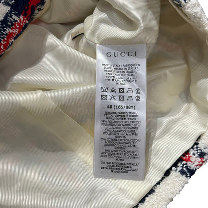 Unused GUCCI Tweed Vest Jacket White Red Blue