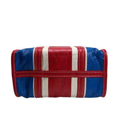 Used BALENCIAGA Leather Bazar Shopper Tote Bag Red White Blue