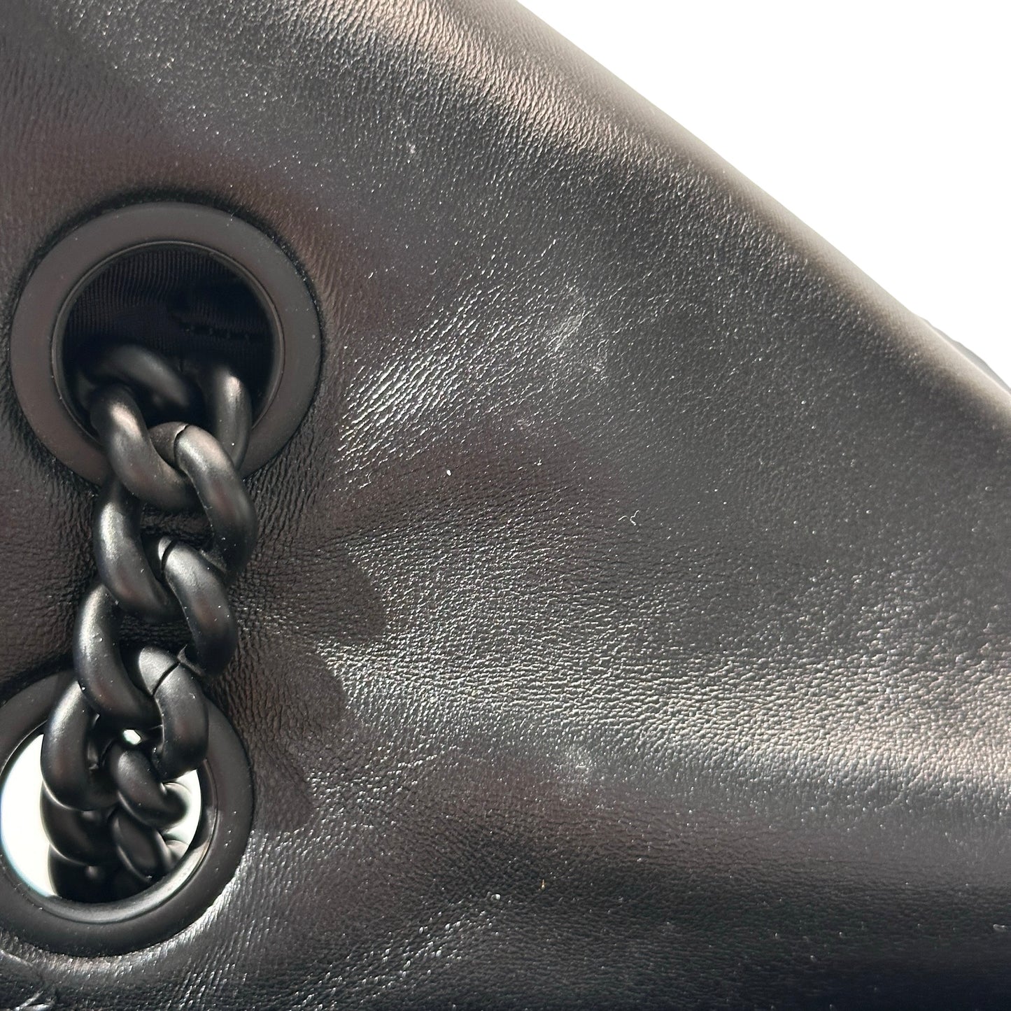 Used BALENCIAGA Quilted Calfskin Crush Chain Shoulder Bag Black