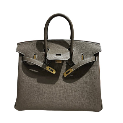Brand New HERMES Togo Birkin Handbag Etoupe