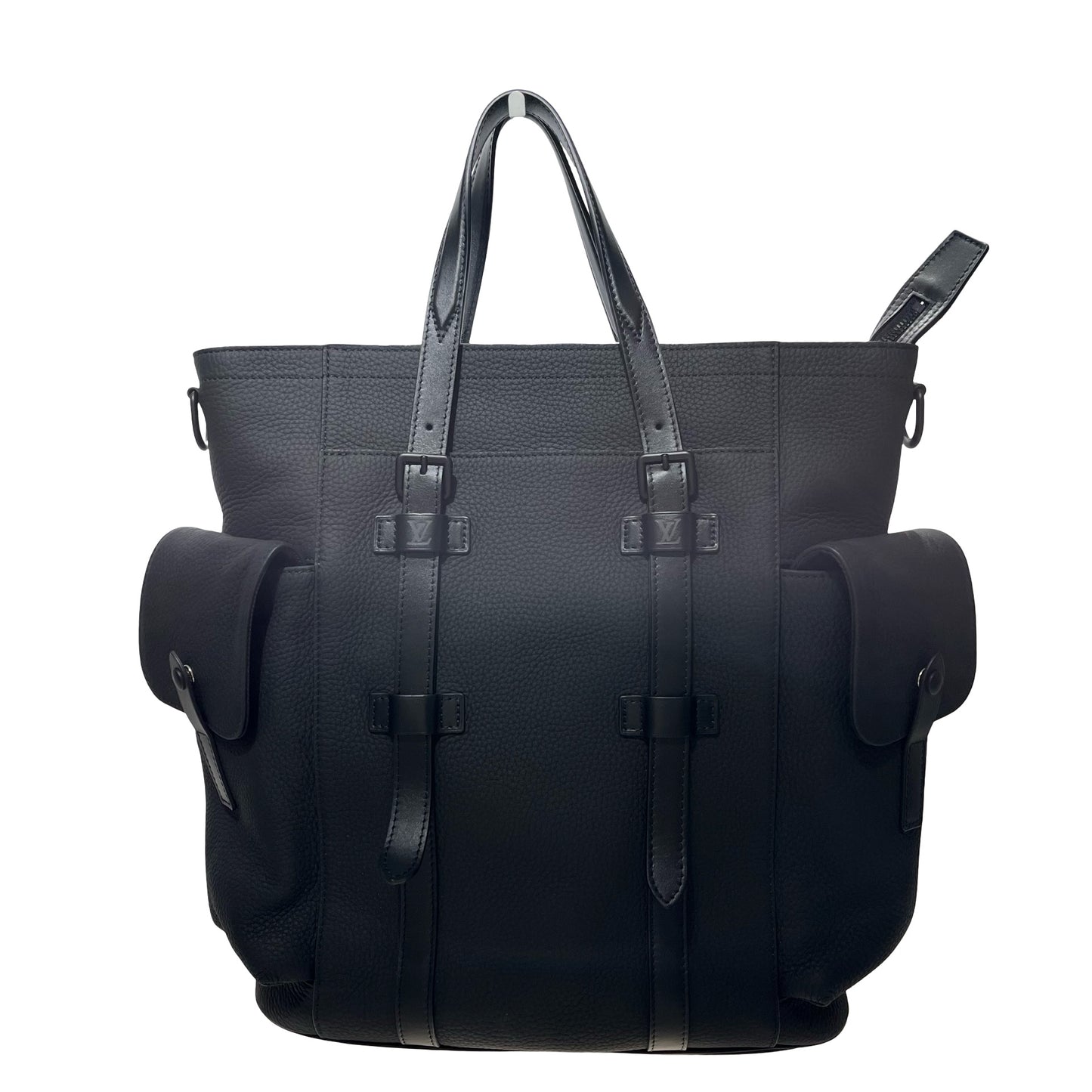 Used LOUIS VUITTON Taurillon Leather Christopher Tote Two Way Shoulder Bag Black