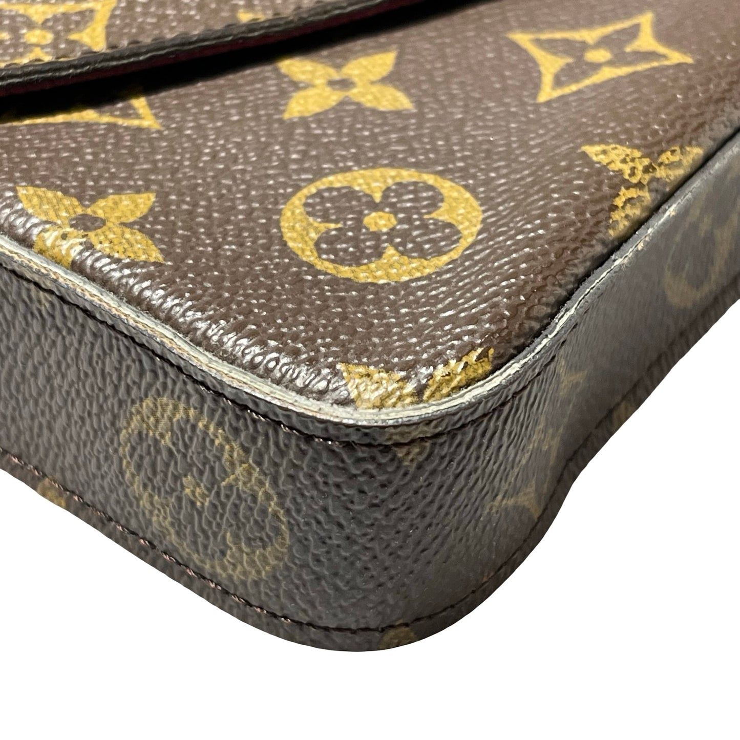 Used LOUIS VUITTON Félicie Pochette Clutch Bag Brown GHW