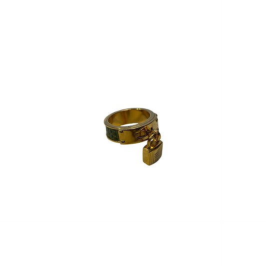 Used HERMES Leather Kelly Ring Gold