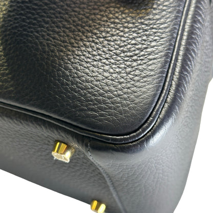 Used HERMES Leather Lindy 26 Handbag Navy GHW
