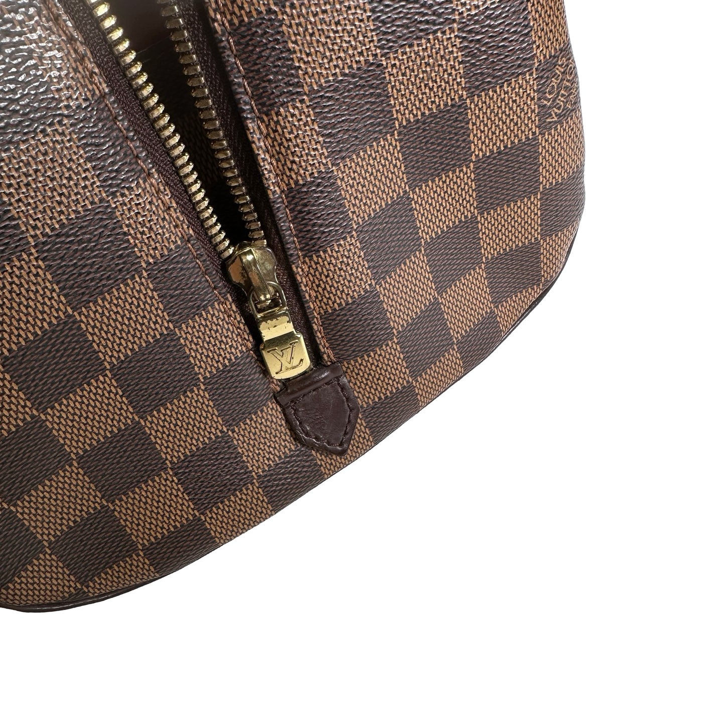 Used LOUIS VUITTON Damier Ebene Triana Handbag Brown GHW