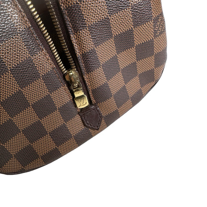 Used LOUIS VUITTON Damier Ebene Triana Handbag Brown GHW