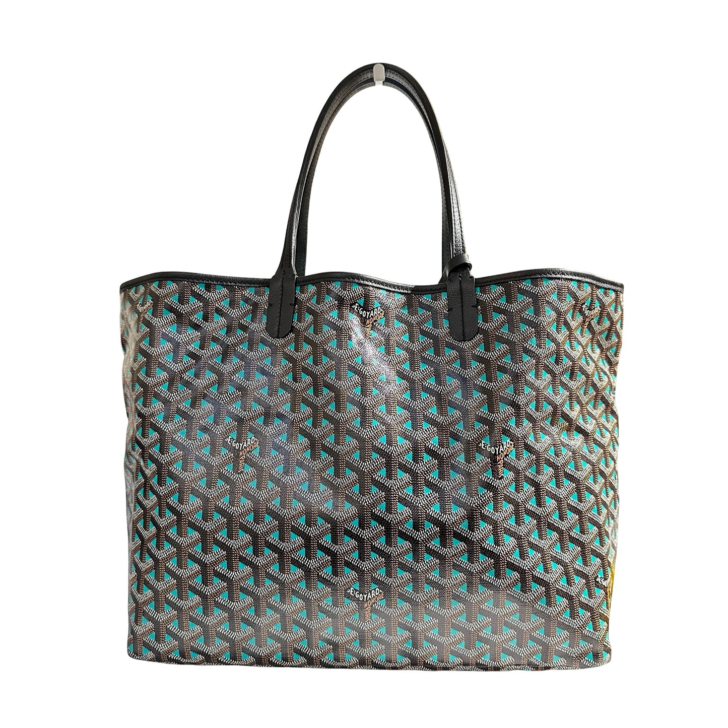 Used GOYARD Tote PM Tote Black Blue Tote Bag Black BLUE