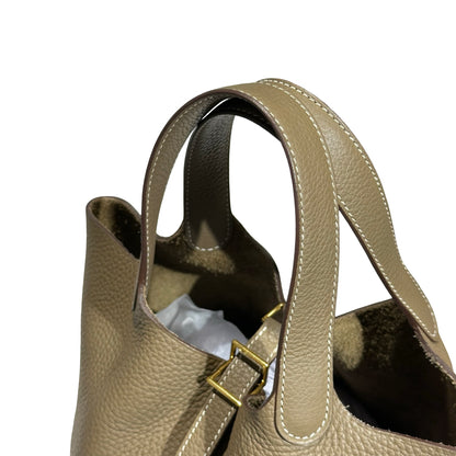 Used HERMÈS Picotin 18 Bucket Bag Etoupe (18) GHW