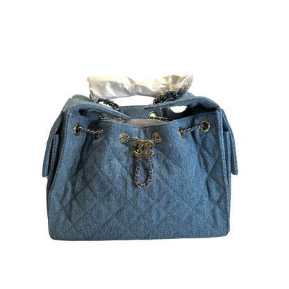 Brand New CHANEL Denim Denim Bag Handbag Blue