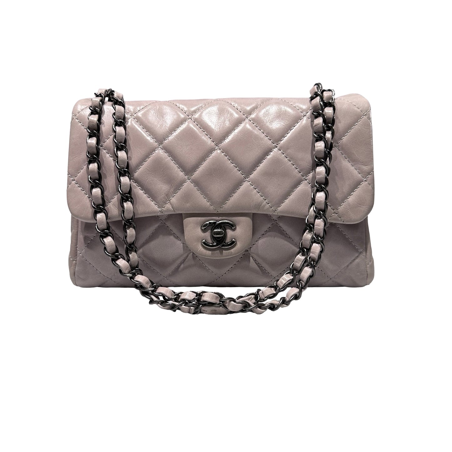 Used CHANEL Flap Chain Shoulder Bag Grey
